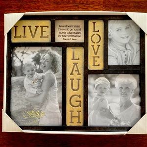 NWT “Live Laugh Love” Metal and Wood Photo Frame